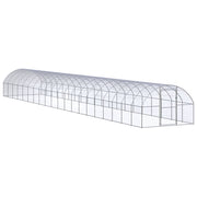 Outdoor Chicken Coop 9.8'x65.6'x6.6' Galvanized Steel