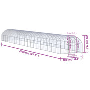 Outdoor Chicken Coop 9.8'x65.6'x6.6' Galvanized Steel