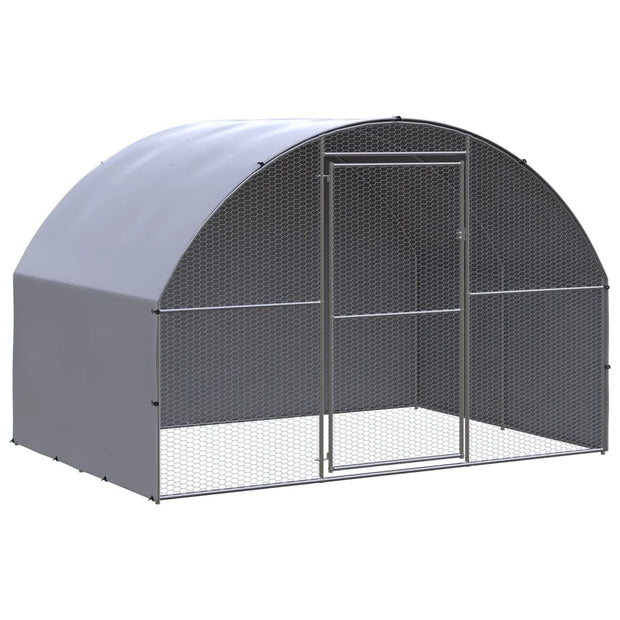 Outdoor Chicken Coop 9.8'x6.6'x6.6' Galvanized Steel