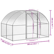 Outdoor Chicken Coop 9.8'x6.6'x6.6' Galvanized Steel