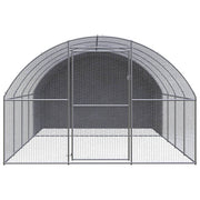 Outdoor Chicken Coop 9.8'x13.1'x6.6' Galvanized Steel