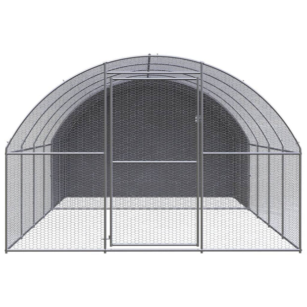 Outdoor Chicken Coop 9.8'x13.1'x6.6' Galvanized Steel