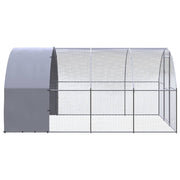 Outdoor Chicken Coop 9.8'x13.1'x6.6' Galvanized Steel