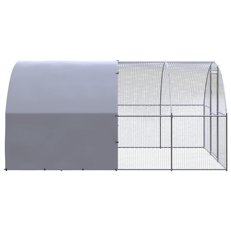 Outdoor Chicken Coop 9.8'x13.1'x6.6' Galvanized Steel