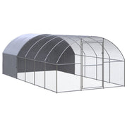 Outdoor Chicken Coop 9.8'x19.7'x6.6' Galvanized Steel