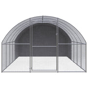 Outdoor Chicken Coop 9.8'x19.7'x6.6' Galvanized Steel