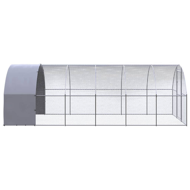 Outdoor Chicken Coop 9.8'x19.7'x6.6' Galvanized Steel