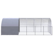 Outdoor Chicken Coop 9.8'x19.7'x6.6' Galvanized Steel