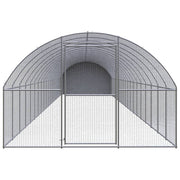 Outdoor Chicken Coop 9.8'x65.6'x6.6' Galvanized Steel