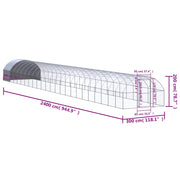 Outdoor Chicken Coop 9.8'x78.7'x6.6' Galvanized Steel