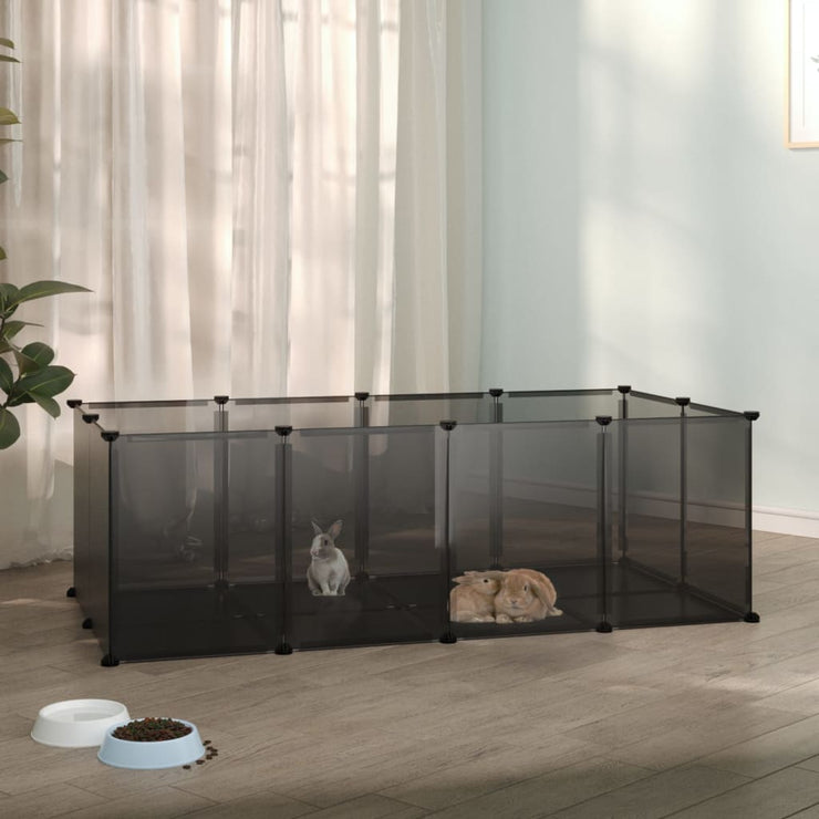 Small Animal Cage Black 56.7"x29.1"x18.3" PP and Steel