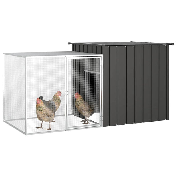 Chicken Cage Anthracite 78.7"x35.8"x39.4" Galvanized Steel