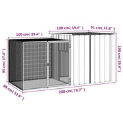 Chicken Cage Anthracite 78.7"x35.8"x39.4" Galvanized Steel