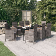 9 Piece Patio Dining Set with Cushions Gray