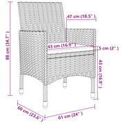 9 Piece Patio Dining Set with Cushions Poly Rattan and Glass