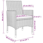 9 Piece Patio Dining Set with Cushions Poly Rattan and Glass