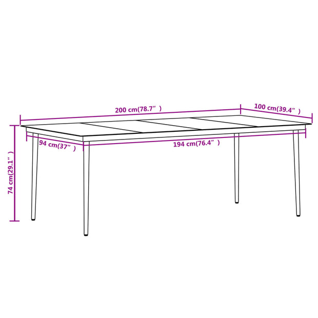 9 Piece Patio Dining Set with Cushions Poly Rattan and Glass