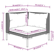 9 Piece Patio Lounge Set with Cushions Round Rattan Dark Gray