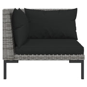 9 Piece Patio Lounge Set with Cushions Poly Rattan Dark Gray