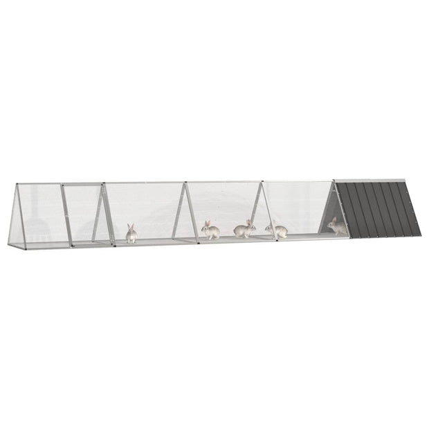 Rabbit Cage Anthracite 198.6"x31.7"x28" Galvanized Steel