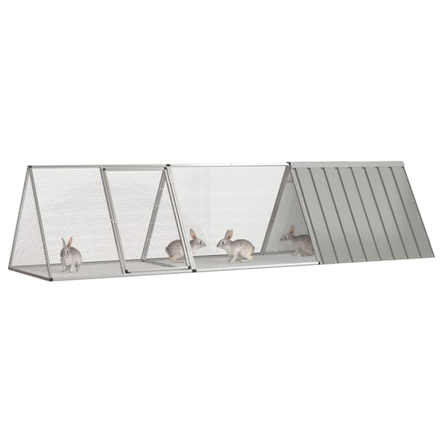 Rabbit Cage Gray 119.1"x31.7"x28" Galvanized Steel