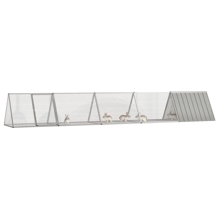 Rabbit Cage Gray 198.6"x31.7"x28" Galvanized Steel