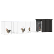 Chicken Cage Anthracite 157.5"x35.8"x39.4" Galvanized Steel