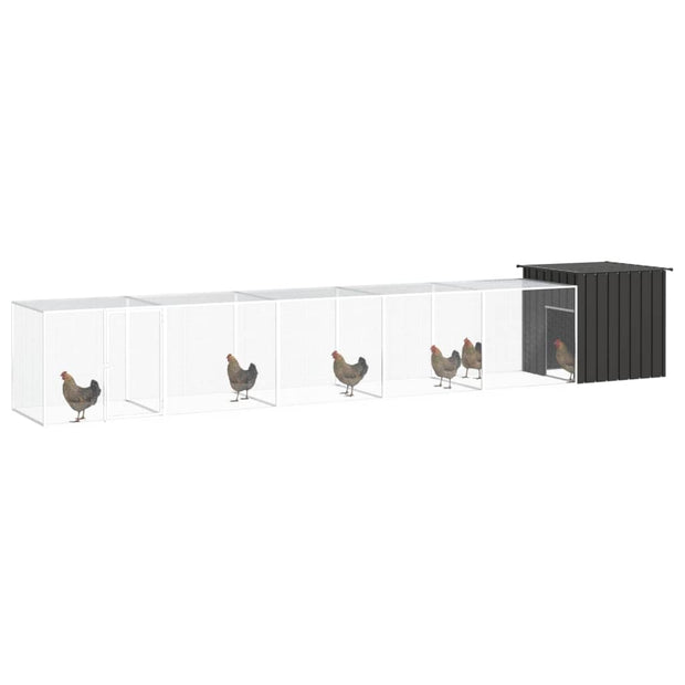 Chicken Cage Anthracite 236.2"x35.8"x39.4" Galvanized Steel