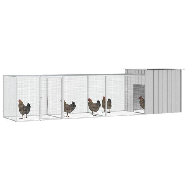 Chicken Cage Gray 157.5"x35.8"x39.4" Galvanized Steel