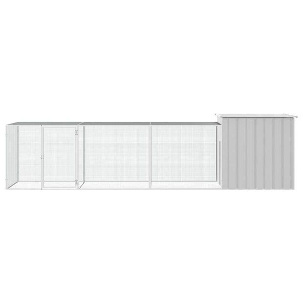 Chicken Cage Gray 157.5"x35.8"x39.4" Galvanized Steel