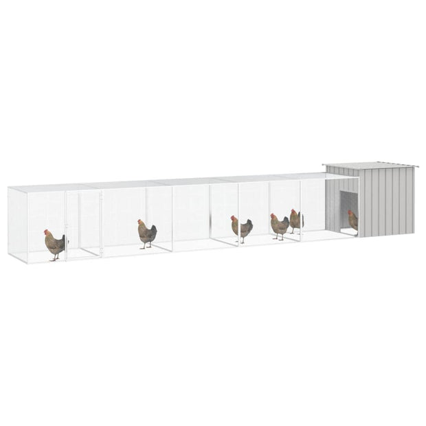 Chicken Cage Gray 236.2"x35.8"x39.4" Galvanized Steel