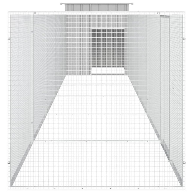 Chicken Cage Gray 236.2"x35.8"x39.4" Galvanized Steel