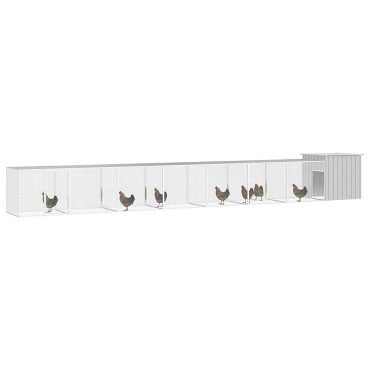 Chicken Cage Gray 275.6"x35.8"x39.4" Galvanized Steel