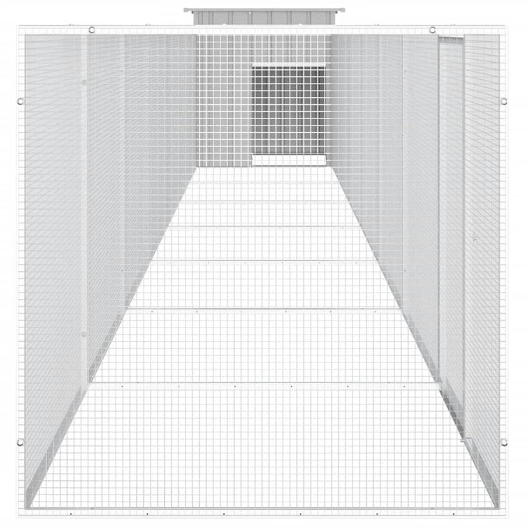 Chicken Cage Gray 275.6"x35.8"x39.4" Galvanized Steel