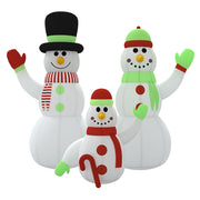 Inflatable Snowman Family with LEDs 12 ft