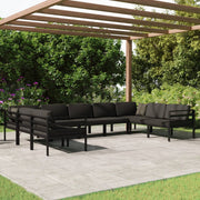 9 Piece Patio Lounge Set with Cushions Aluminum Anthracite