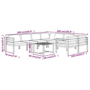 9 Piece Patio Lounge Set with Cushions Aluminum Anthracite