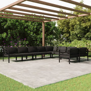 9 Piece Patio Lounge Set with Cushions Aluminum Anthracite