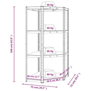 4-Layer Corner Shelf Silver Steel&Engineered Wood