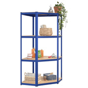 4-Layer Corner Shelf Blue Steel&Engineered Wood