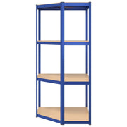 4-Layer Corner Shelf Blue Steel&Engineered Wood