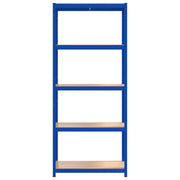 5-Layer Shelves 3 pcs Blue Steel&Engineered Wood