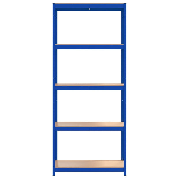 5-Layer Shelves 3 pcs Blue Steel&Engineered Wood