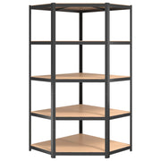 5-Layer Corner Shelf Anthracite Steel&Engineered Wood