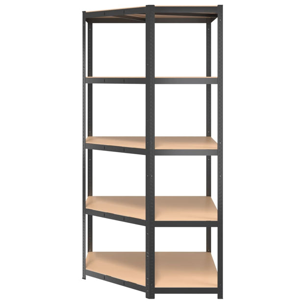 5-Layer Corner Shelf Anthracite Steel&Engineered Wood