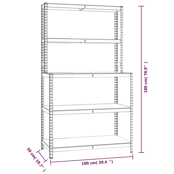 5-Layer Work Table with Shelves Anthracite Steel&Engineered Wood