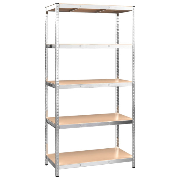 5-Layer Storage Shelf Silver Steel&Engineered Wood