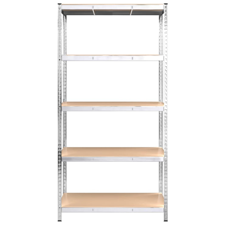 5-Layer Storage Shelf Silver Steel&Engineered Wood