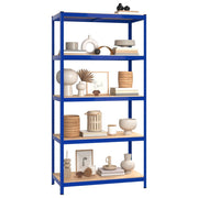 5-Layer Storage Shelf Blue Steel&Engineered Wood