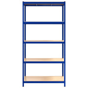 5-Layer Storage Shelf Blue Steel&Engineered Wood